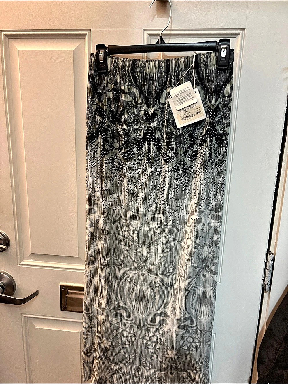 Issey Miyake Abstract Maxi Skirt in Gray & Black